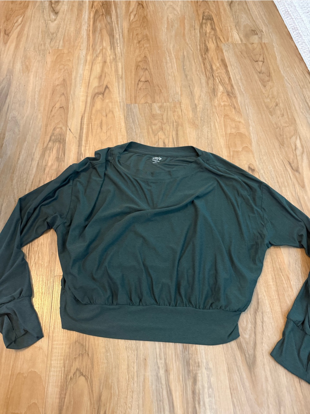 Old Navy Dark Green Long Sleeve Cropped Sweatshirt